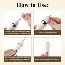 Hailicare 2-In-1 Electric Nail & Foot File, Callus Remover, Electric Nail Grinder, Professional Portable Nail Clipper (With Replaceable Grinding Heads), Foot Care Tool, Suitable For Home And Travel Outdoor Use - View 8