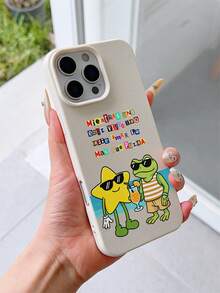 1个白色皮革纹理TPU防震手机壳，UV喷绘沙滩青蛙星形图案，兼容 7/8/7Plus/8Plus/X/XS/XR/XSMax/11/11Pro/11ProMax/12/12Pro/12ProMax/12Mini/13/13Pro/13ProMax/13Mini/14/14Pro/14ProMax/14Plus/15/15Pro/15ProMax/15Plus/16/16Pro/16ProMax/16Plus/17/17Pro/17ProMax/Air - 彩色 - 查看 3