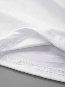 Camiseta de mujer de cuello redondo con estampado gráfico de moda, suave y cómoda, lavable a máquina, casual, elegante, versátil, adecuada para uso diario, para ir al trabajo o para vacaciones. - Blanco - Ver 5