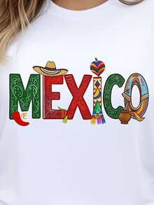 Women's Graphic Tee With A Mexican Theme, Vibrant Colors, And Traditional Elements, Perfect For Cultural Celebrations And Everyday Wear. This Women's Tee Has A Relaxed, Slightly Extended Fit. - 白色 - 查看 8