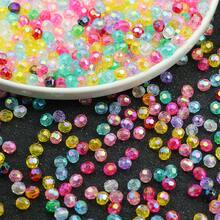 100-500pcs Acrylic Shiny Faceted Corner Beads - DIY Handmade Beading, Suitable For Jewelry Making, Handicrafts, Translucent Material - Faceted Beads - View 3