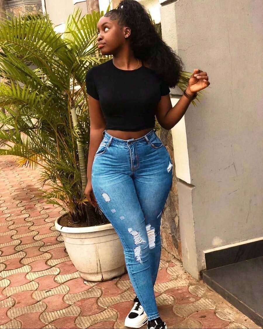 Women's Spring Style Ripped Jeans, Modern Trousers For Students - Light Blue - View 1