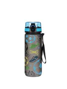 1pc 1000ml/32oz & 750ml/26oz Large Capacity 3D Printed Football Pattern Water Bottle, Straight Drinking Spout, Carry Strap For Convenient Portability, Suitable For Outdoor Sports, Running, Fitness, School, Office, Football, Cycling, Gym, Ideal For Holiday & Birthday Gifts - Multicolor - View 11