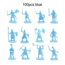 100 Pieces/Set Of Antique Soldier Miniatures, Decorative Home Model, Micro Mold With Multiple Poses, Medieval Knight Style TMZ - MIX -100PCS - View 6