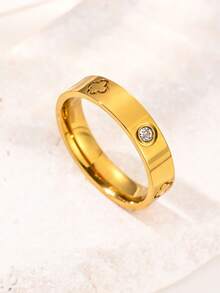Bộ nhẫn hình cỏ bốn lá bằng vàng 14K mới năm 2026, thiết kế sáng tạo thời trang, chất liệu thép không gỉ không phai màu, thích hợp để đeo hàng ngày, dự tiệc và làm quà tặng Ngày của Mẹ. - Kiểu vàng số một - Xem 6