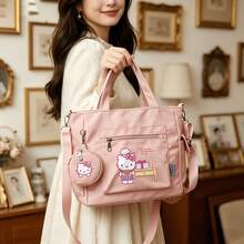 Miniso Sanrio Hello Kitty Pink Casual Multi-Functional Large Capacity Tote Bag 2 Pieces Set With Detachable Coin Purse, Multi-Way Carry, Ideal For Work, Travel, Shopping And Everyday Use - Pink - View 6