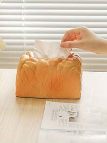 1pc Realistic Toast Bread Shaped Tissue Box, Cream Style Desktop Storage Box, Suitable For Living Room, Dining Table, Car, Creative Food Shaped Tissue Box, Housewarming Gift - Multicolor - View 8