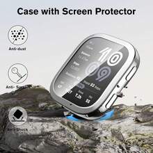 3Pcs Screen Protector & Protective Case For Bip 6, Soft TPU Electroplated Edge Full Coverage Anti-Scratch Watch Cover - Black/Transparent/Silver - View 2