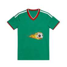Camiseta de fútbol Pelota de fútbol con llamas - Multicolor - Ver 1