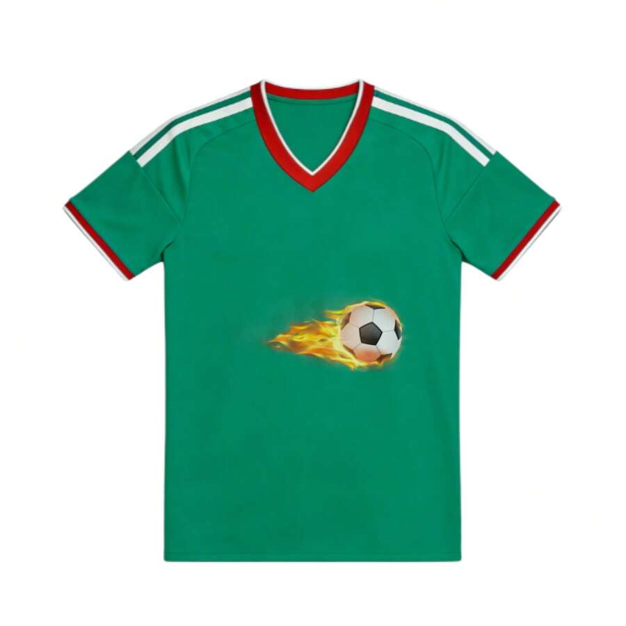 Camiseta de fútbol Pelota de fútbol con llamas - Multicolor - Ver 1