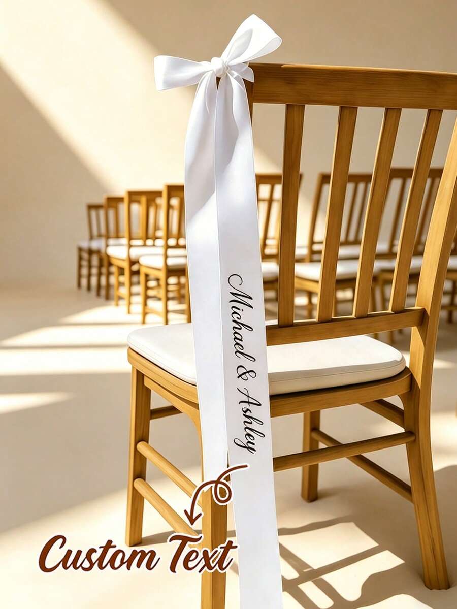 Personalized Silk Wedding Ribbons,Wedding Ribbon Name Tags,Wedding Ribbon Seat Cards,Bridesmaid Gift Personalized Bow,Style Ribbon Bows - Multicolor - View 1