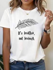 Camiseta Deportiva Casual para Mujer con Texto Gótico, No - Camiseta Elástica de Cuello Redondo, Lavable aáquina, Ajuste Cómodo para Todas las Estaciones, para Amantes de la Magia y la Cultura. - Blanco - Ver 7