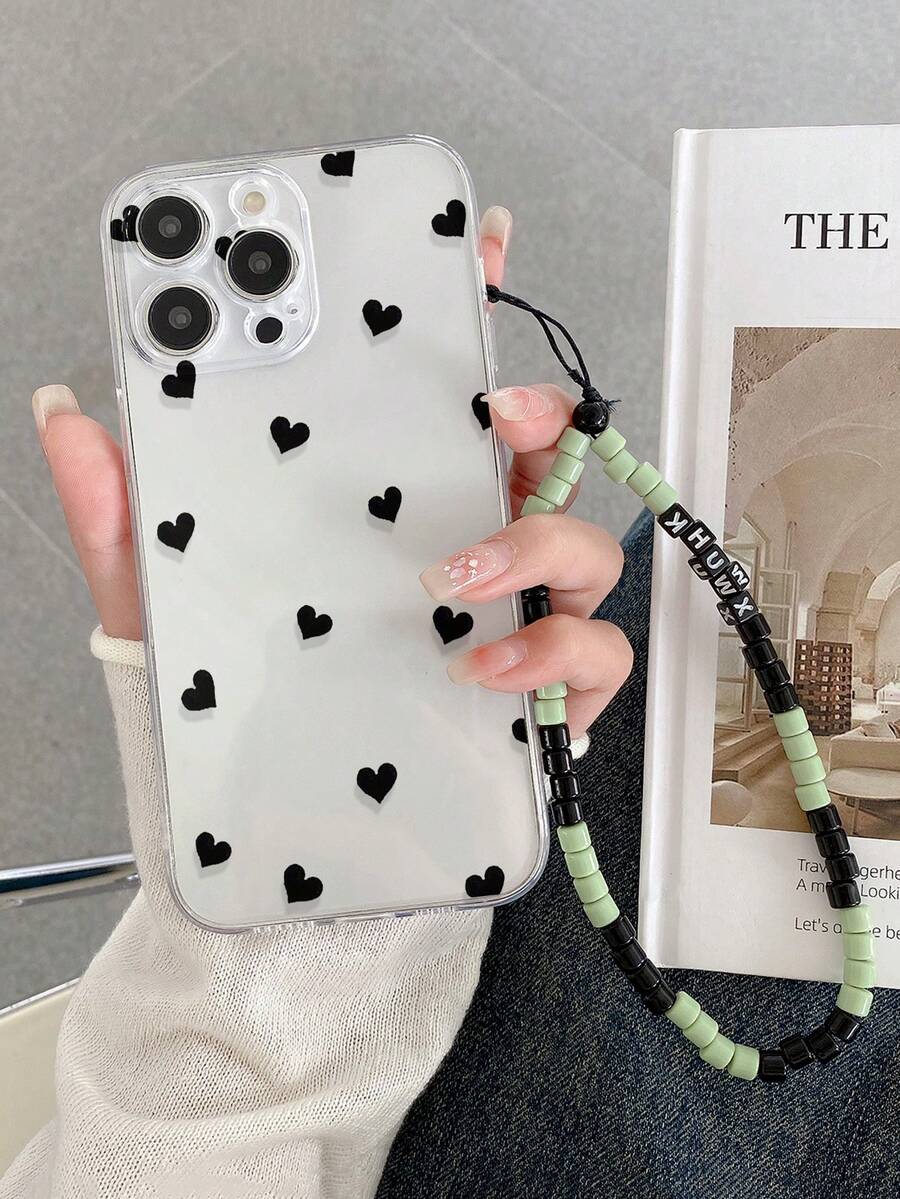 透明镂空心形彩绘防摔手机壳,配串珠手链配件,适用于 P14 Pro Max、P13、P11(卡通彩绘)、P12(防摔)、XR(卡通)、7/8、GES2、XS、P15、A03s、A03 Core、A04、A12、A13、A14、A21s、A22、A23、A24、A32、A33、A34、A51、A52、A53、A54、A71、A72、A73、S20 FE、S21、S22、9、9A、10A、10C、Note 9、Note 10、Note 11、Note 12、12C。 - 彩色 - 查看 1