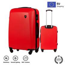 W WINGS 20"、24"、28" ABS+ 硬殼行李箱套裝 | 密碼鎖、伸縮拉桿、360°旋轉輪，適用於度假與商務出差 - 紅色 - 查看 8
