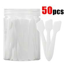 50pcs/100pcs Makeup Spatulas, Multipurpose Mini Scraper For Mixing Creams, Skincare Products Or Gua Sha Tools - White - View 15