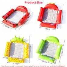 1 pieza Hamaca inflable plegable para adultos, flotador de frutas para nadar, flotador de agua simple, adecuado para adultos para la piscina, la playa y otras actividades acuáticas. Presenta un flotador de piscina multifuncional de PVC, una silla de salón y capacidades de deriva - Multicolor - Ver 4