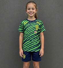 Brazilian National Team Children's Training Set - Green Striped - 綠色培訓 - 查看 2