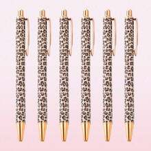 1pc/6pcs Cute Leopard Print Ballpoint Pen Set, Retractable Design, Elegant Ladies Ballpoint Pen, Minimalist Printed Ballpoint Pen, Suitable For Journaling And Gift Giving, Beautiful Pen Gift, Office & Study Diary Pen, Applicable For Wedding, Valentine's Day, Thanksgiving, Graduation Gifts - Leopard Print Ballpoint Pen - View 6