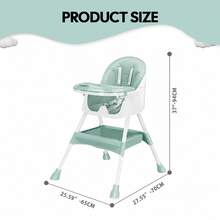 3 In 1 Baby Products, Foldable And Portable, Very Suitable For Outdoor Dining And Play. The Foldable Seat Is Equipped With A Five-Point Pressure Fixing Device And A Double Plate. - màu xanh lá - Xem 2