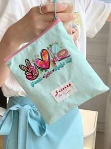 Sac cosmétique portable imprimé avec motif Paix Amour Art, organisateur de maquillage, trousse de premiers soins, porte-monnaie, convient pour un usage quotidien/extérieur/voyage, organisateur de cosmétiques de voyage, rangement pour médicaments, cosmétiques, téléphones et autres petits articles, accessoire de voyage, cadeau de Noël, sac cadeau personnalisé, petit échange de cadeaux, décoration de chambre - Multicolore - Voir 9