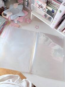 A4 Matte Clear PP Sticker & Photo Card Storage Album Snap Button Closure, Large Capacity Organizer For Deco Stickers, Post Card & Scrapbooking Supplies,Back To School,Card Holder - Single Piece - View 5