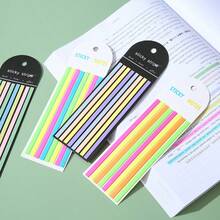 PET Extremely Thin And Elongated Solid-Color Sticky Notes, The Macaron Series For Students To Mark Key Points, Multiple Times Use Fluorescent Index Stickers, Colorful Semi-Transparent Stickers For Marking Key Points With Notations. - A - View 3