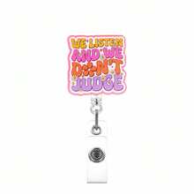 TONAVIETO 1pc Don't Judge Badge Reel Retractable Badge Holder Clip With Swivel Alligator Clip For RN LPN CNA, Cute Medical Worker Gifts, Teacher Doctor Accessories - Don't Judge - View 8