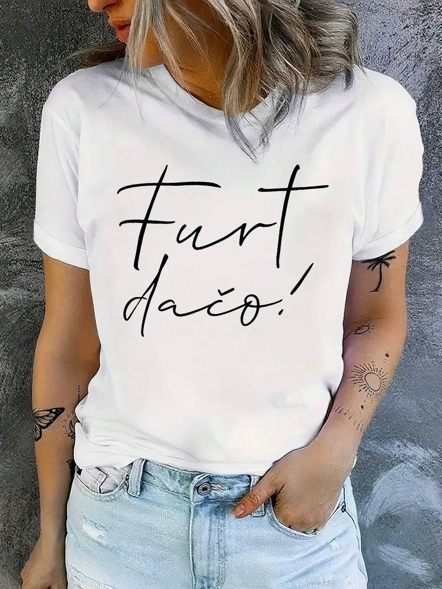 A Humorous Phrase From Czech Culture About Fashion, Perfect For A Women's Short-Sleeved T-Shirt. - White - View 1