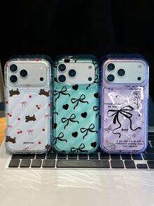 Bộ 3 ốp lưng điện thoại Coquette phong cách Y2K với họa tiết nơ, trái tim, mèo đen, hoa anh đào, hoa hồng và khẩu hiệu tiếng Anh, màu tím/xanh trong suốt, họa tiết sóng, dễ thương, mỏng, cầm nắm thoải mái, tương thích với iPhone 11/17/17 Pro/17 Pro Max, giao hàng nhanh, thích hợp làm quà tặng Ngày của Mẹ, Ngày Valentine, Ngày Galentine, Lễ Phục Sinh, Sinh nhật, Mùa xuân, quà tặng tựu trường, sử dụng hàng ngày. - Nhiều màu - Xem 3