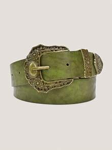 1 chiếc thắt lưng nam màu xanh ô liu, phong cách BOHO, thắt lưng khóa đơn kiểu cao bồi miền Tây cổ điển, phù hợp với áo sơ mi, quần dài, quần short, áo khoác, áo vest, lý tưởng cho kỳ nghỉ, mùa xuân, dạo phố, mặc hàng ngày, đi làm, đi biển, dự tiệc, lễ hội âm nhạc. - Màu xanh Ô liu - Xem 2