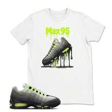 Camiseta a juego 95 Big Bubble Amarillo Neón Gris Frío 2026 OG, Camiseta a juego con zapatillas Dipping, Camisetas a juego Retro 95 Camiseta de Algodón - Blanco - Ver 7