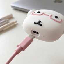 1个眼镜狗造型蓝牙耳机保护套，适用于 Pro/Pro2/Pro3/AirPods4 - 白色 - 查看 4