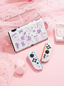 1 Set Y2K Pixel Art Cute Cat Graphic Compatible With Switch2 (2025)/Switch NS/Switch OLED Game Console Accessories, Including Protective Case/Storage Bag, TPU Soft Shell, Stylish & Practical, Portable Stand, Shockproof, Scratch-Resistant, Anti-Fouling, Fashionable Romantic Gift - View 2