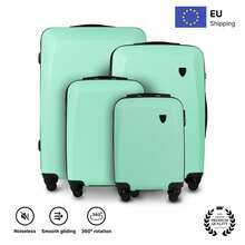 Bộ 3 hoặc 4 vali hoặc chọn vali có sẵn các kích thước 28", 24", 20", 18" inch / Kích thước xấp xỉ 75 x 50 x 30 cm hoặc 68 x 41 x 25 cm hoặc vali xách tay 55 x 40 x 20 cm hoặc vali xách tay 50 x 34 x 18 cm với bánh xe có thể tháo rời / Chất liệu ABS+ cao cấp, vali xách tay có khóa kết hợp và 4 bánh xe xoay 360°, vali có bánh xe cho các hãng hàng không phổ biến, vali du lịch nhỏ có bánh xe có thể tháo rời, hành lý du lịch bền bỉ / Màu sắc PLOVER: Xanh ngọc, Đen, Than chì, Đỏ, Vàng - Màu xanh ngọc - Xem 1