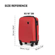 W WINGS 20"、24"、28" ABS+ 硬殼行李箱套裝 | 密碼鎖、伸縮拉桿、360°旋轉輪，適用於度假與商務出差 - 紅色 - 查看 11