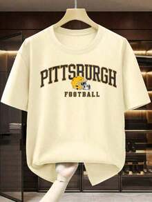 Cute Unisex Premium Casual T-Shirts, Mexican National Soccer Team T-Shirt, Pittsburgh Graphic Soccer T-Shirt - Gift For Men | Pittsburgh American Football Graphic Tee, Perfect For Game Day | Basic Crew Neck T-Shirt For Soccer Enthusiasts | 172% Cotton | Comfortable And Soft | Made In The USA | Soccer Jerseys Direct From The Factory - 杏色 - 查看 6