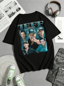 Vintage Jeff Probst T-Shirt, Retro 90s Style. - Black - View 1