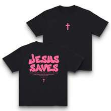 ACTOS 4:12-JESÚS SALVA Camisetas Cristianas con Gráficos Hechas en EE. UU. para Mujeres y Hombres, suaves y cómodas - Negro - Ver 4