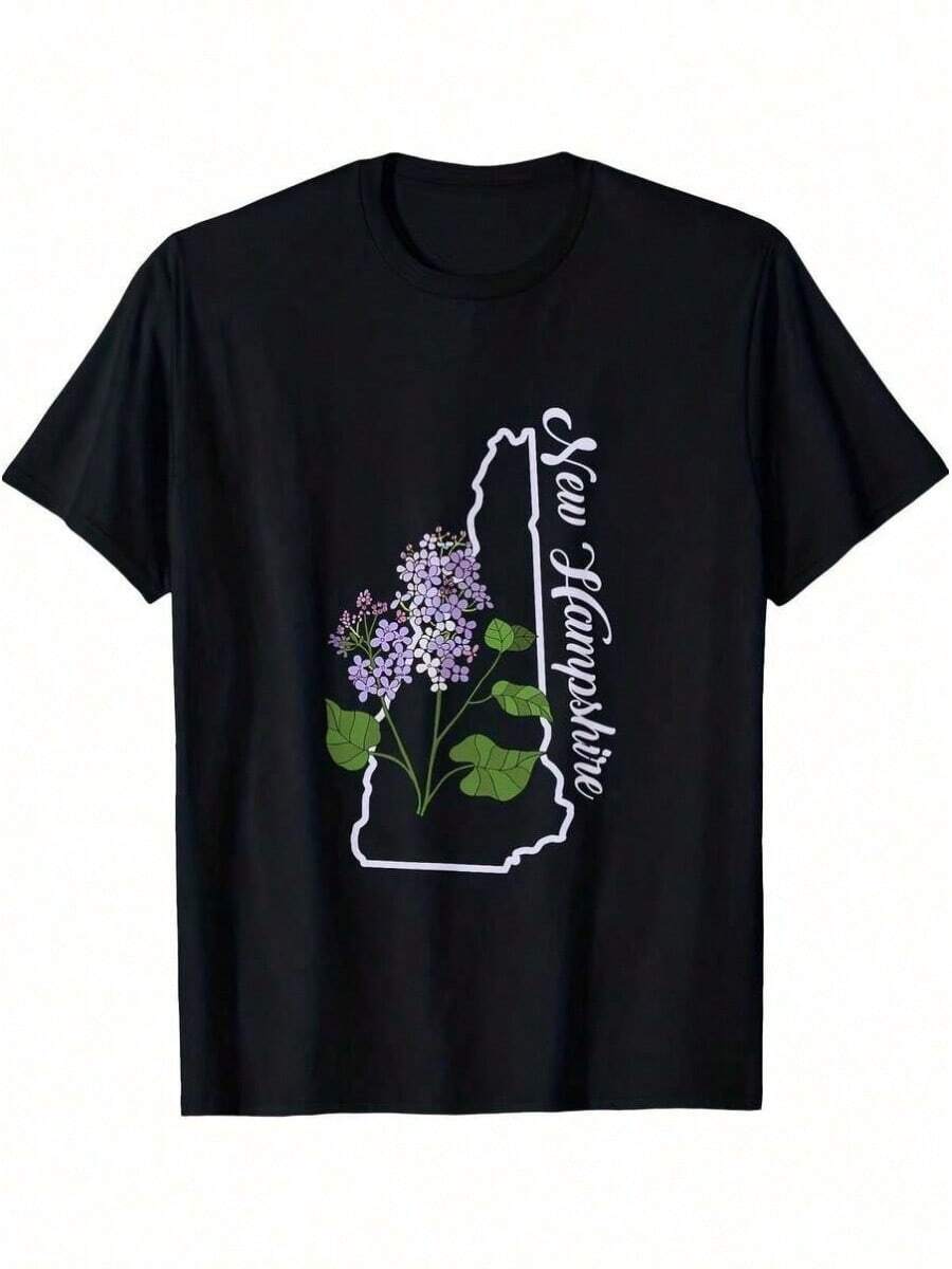 1 pieza Camiseta Stay Groovy Retro Estilo Flower Power de los 70, para todas las estaciones, de algodón, con estampado a una cara, cuello redondo y manga corta, 180g, 100% algodón, los diseños están impresos. Unisexo. - Negro 21 - Ver 1