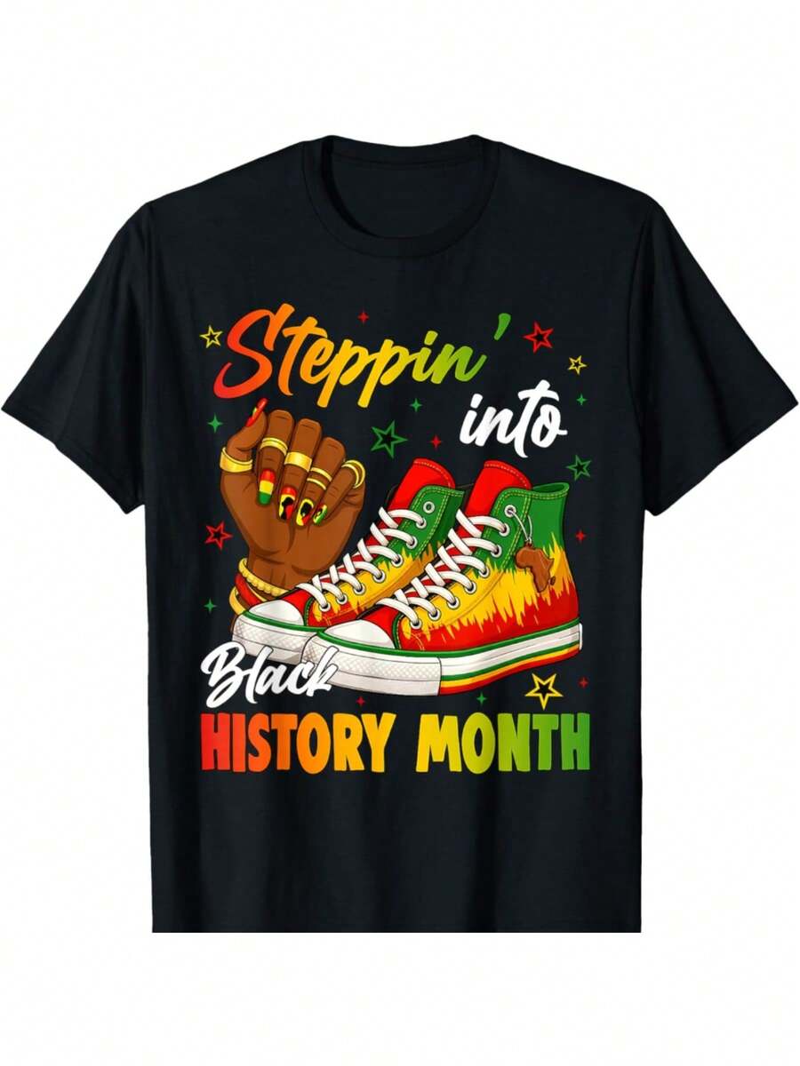 Celebra el Mes Mexicano con Estas Elegantes Zapatillas y Camisetas para Hombres y Mujeres. Perfecta para ropa casual de verano, cuenta con mangas cortas y cuello redondo. Camiseta de algodón - Negro - Ver 1