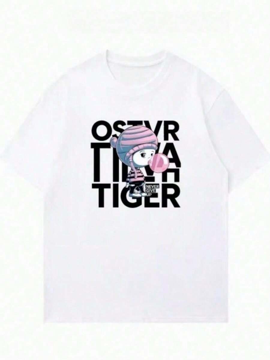 blusas para mujer 2026, nueva colección de verano, camisa casual con estampado de letras - Camiseta de manga corta de algodón puro a la moda para hombre y mujer, adecuada como regalo. playera de mujer. blusas>elegantes. boho chic,Top de mujer suave, transpirable y cómodo, ideal para primavera, verano y otoño, perfecto para vacaciones, viajes y uso diario. - Blanco - Ver 1