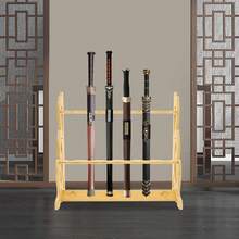 LYNICESHOP 6 Holes Vertical Sword Stand Display, Double-Sided Bamboo Sword Rack Floor Standing For Katana, Samurai, , Flute, Bows, Space-Saving Sword Holder (Wood Color, 6 Holes) Holiday Gift (US Stock) Faster Delivery - Wood Color - View 3