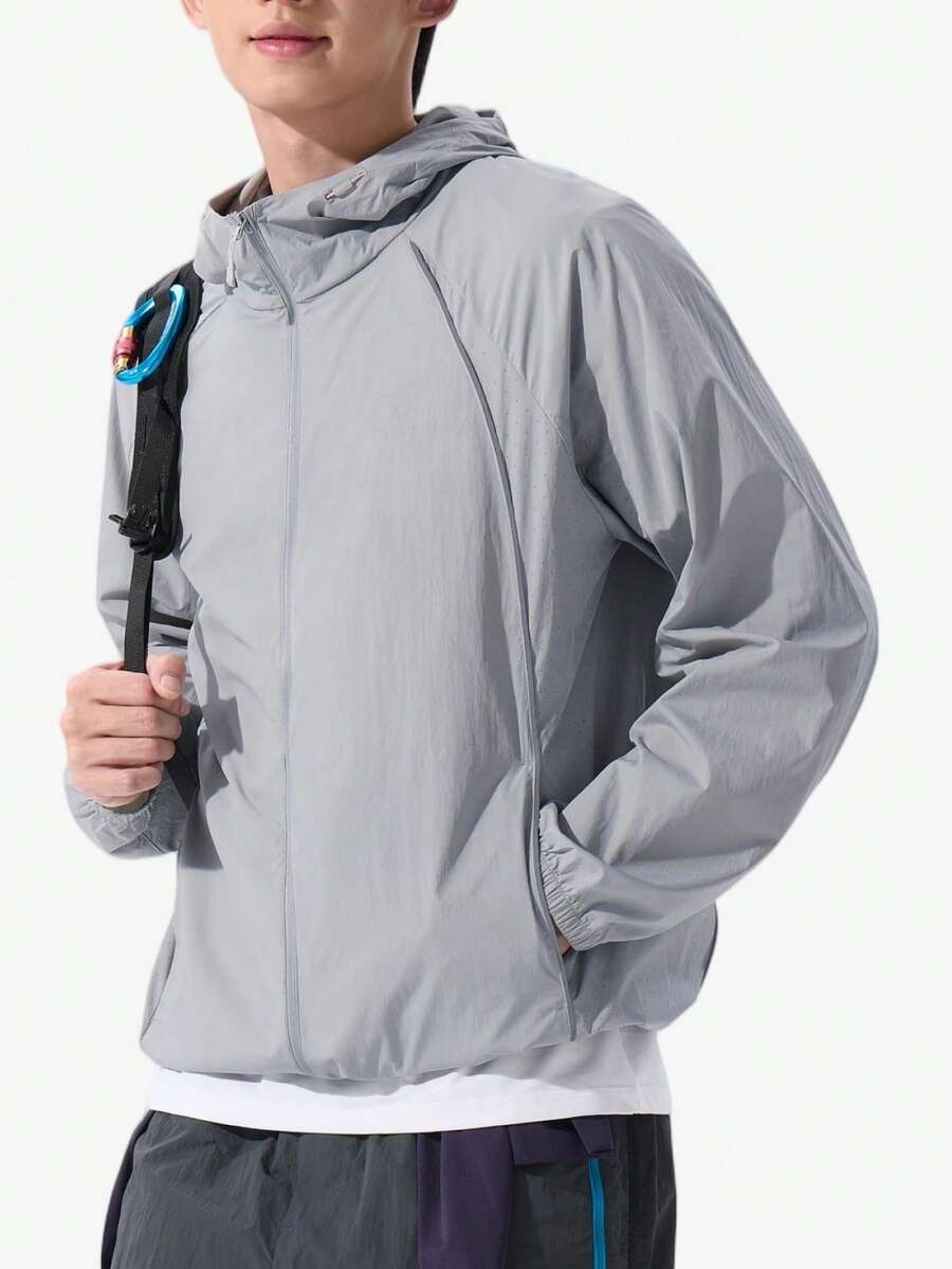CAMEL CROWN Men's Outdoor Sun Protection Jacket, UV Protection, Waterproof, Cool, Moisture-Wicking, Quick-Drying, Spring/Autumn/Summer. Unisex Style. - Cycle Gray - View 1