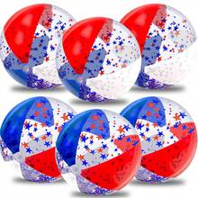 Patriotic Inflatable Beach Ball, July 4th Colorful Confetti Red White And Blue Adult Large Beach Ball 250th Anniversary Commemorative Beach And Summer Pool Party Decoration Pool Supplies Game, Graduation Party Supplies, Party Games, Graduation Photo Props, PVC Inflatable Pink Large Beach Ball - Multicolor - View 1