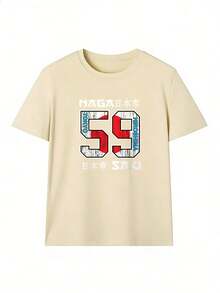 Retro Japanese Style Short Sleeve T-Shirt, Fashionable Short Sleeve T-Shirt For Spring And Summer 2026, Made In Mexico, 180 Grams. Cartoon Print, Couple Design, Suitable For Indoor Or Outdoor Wear. Crew Neck, Unisex, Ideal For Office And Leisure. One-Piece Pack. - APR-P631577SLNDXZGY616 - 查看 2