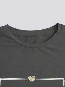 Plus Size T-Shirt Printed With "Kindness Is Free" - Gris - View 3