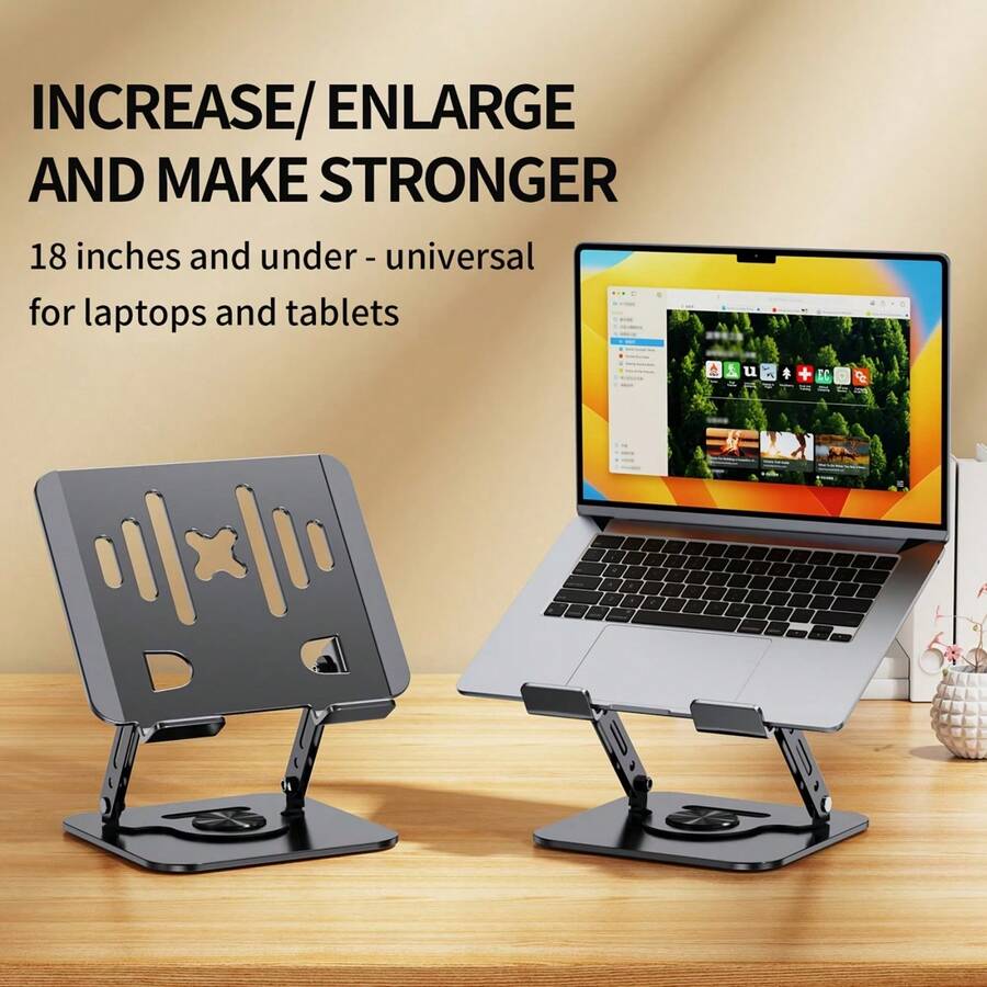 1pc Metal Thickened Dual-Support Laptop Stand, Large Hollow Plate For Good Heat Dissipation And Stable Support, Suitable For Laptops And Tablets, For Office, Study, Gaming And As A Gift - View 1