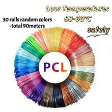 PCL 3D Printing Pen Filament Consumables, Suitable For Low-Temperature Printing, 1.75mm Diameter, 10 To 30 Random Colors Available, Not Easy To Clog The Nozzle, Made Of Corn Starch, Low-Temperature Compare To PLA. - View 9