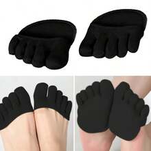 Women's Ultra-Thin Invisible Five-Toe Half-Palm Socks. Thickened Construction Delivers Extra Cushioning And Long-Lasting Durability. Breathable Below-Knee Design With Toe Grips For Non-Slip. Solid Color, Thin For Summer. Comfortable And Fitted For High Heels And Formal Shoes. Hand Wash Only. Unisex Shoe Covers, Slippers, And Sock Liners. - Multicolor - View 7