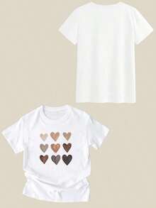 Custom Plus Size Women's Clothing For Spring/Summer, Personalized Holiday Gifts, Add Your Own Text/Images (Badge Design/Company Logo/Family Photo/Selfie), Design Your Own Custom Graphic Tee, Gifts For Girlfriend, Sports Tee, Couple/Pet Photo, Decorative, Fashion, Ideal Gift For Family, Young People, Pink Girl, Anniversary - 黑色 - 查看 2